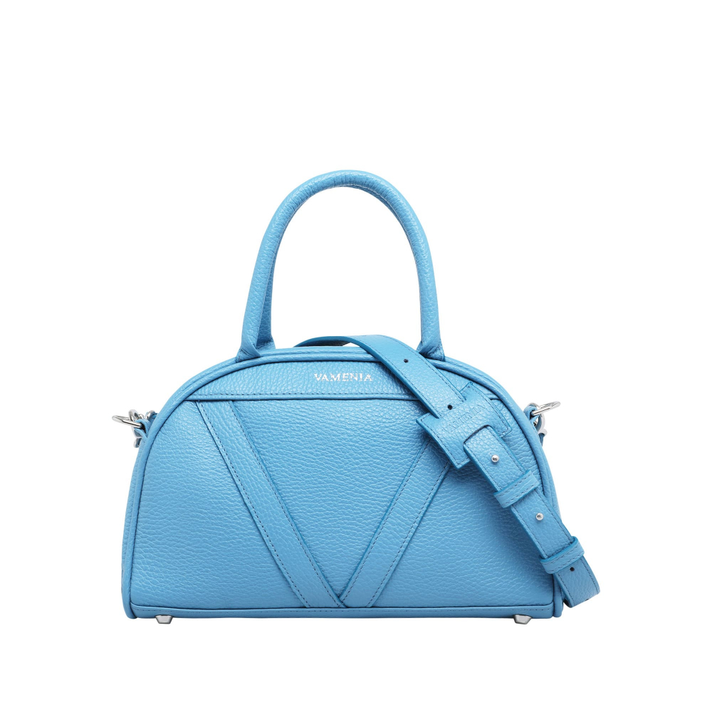 Handle bag as crossbody bag made of nappa leather light blue